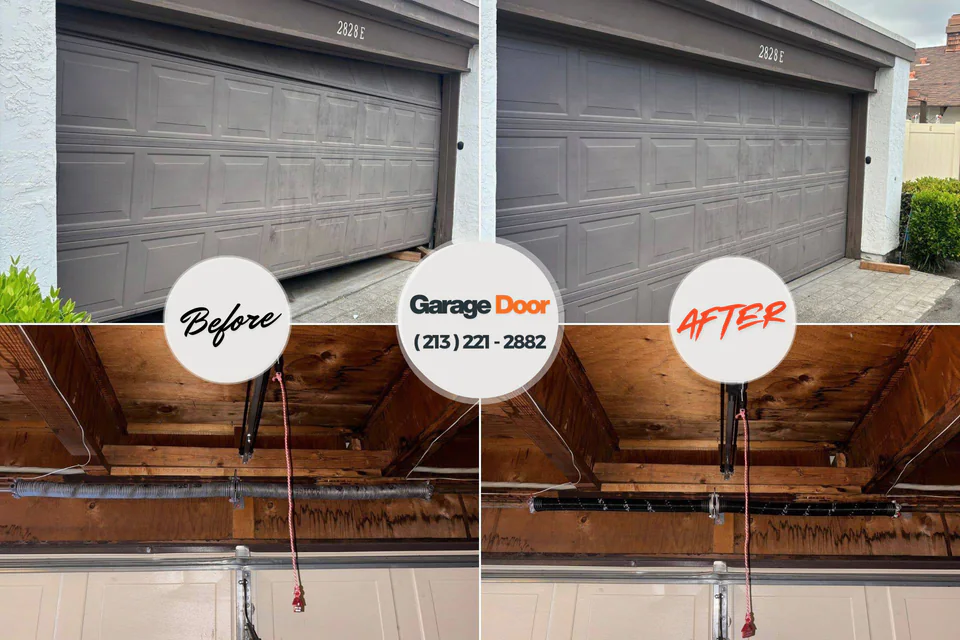 Before and after: garage door repair Cleveland, WI